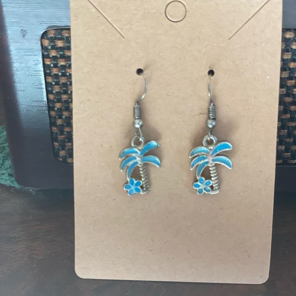 Tropical Palm Tree Earrings